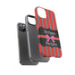 Phone Case iPhone 16/15/14 - Red/Gray Stripes & Swipes Tough Case