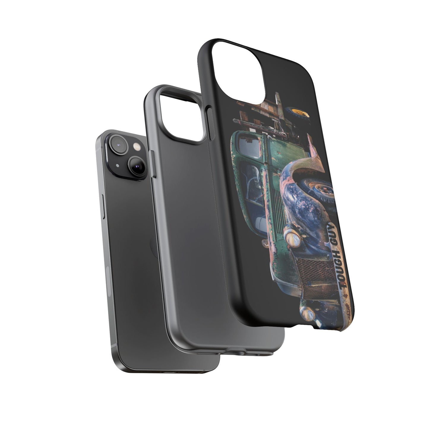 Phone Case iPhone 16/15/14 - Tough Guy Green Blue Truck Tough Case