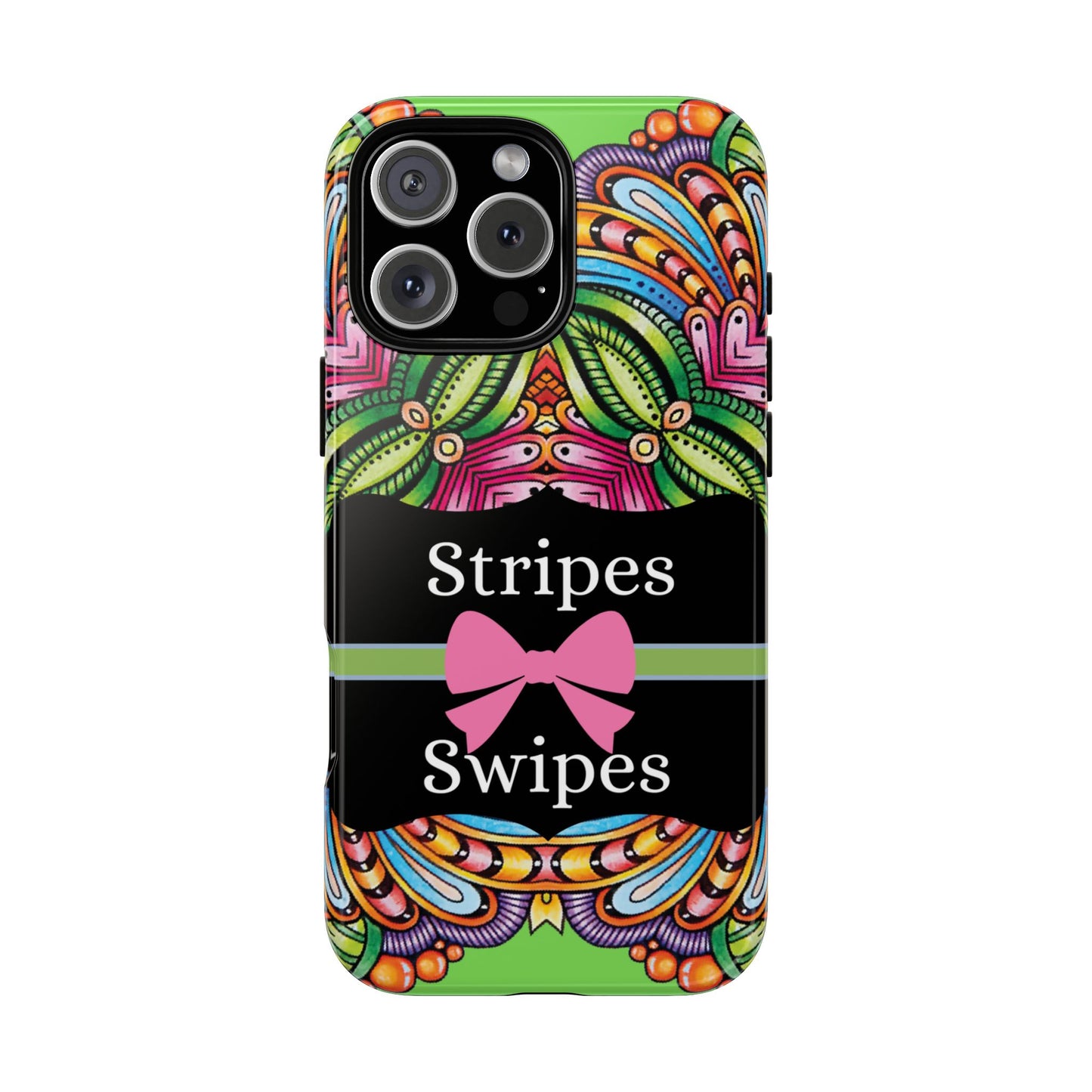 Phone Case iPhone 16/15/14 - Flower Child Stripes & Swipes Tough Case