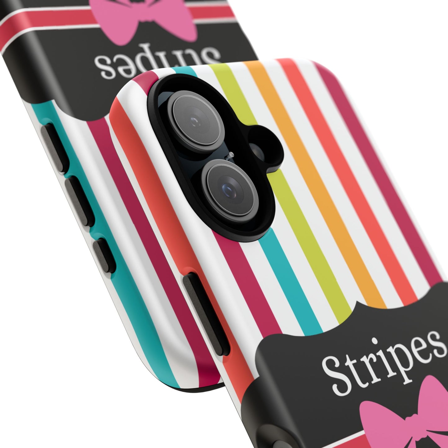 Phone Case iPhone 16/15/14 - Lollipop Stripes & Swipes Tough Case