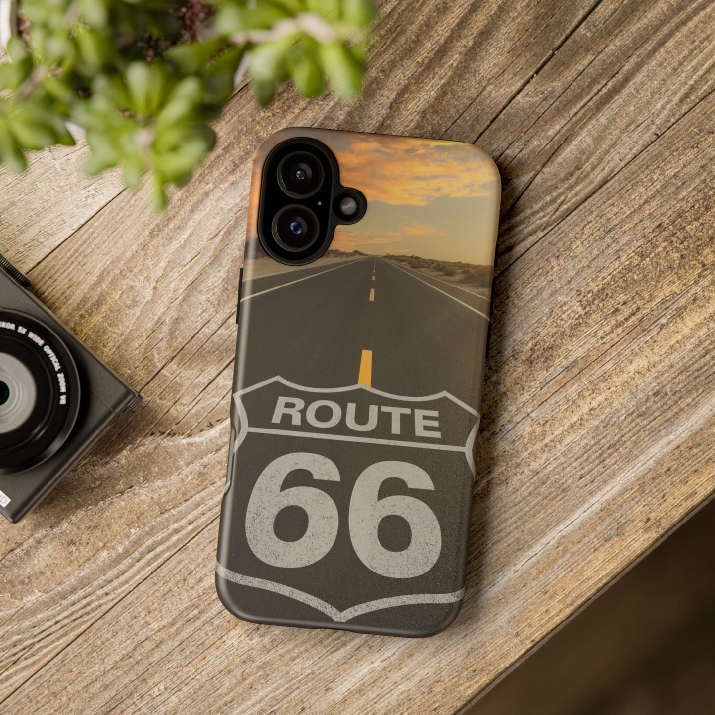 Phone Case iPhone 16/15/14 - Vintage Route 66 Tough Case