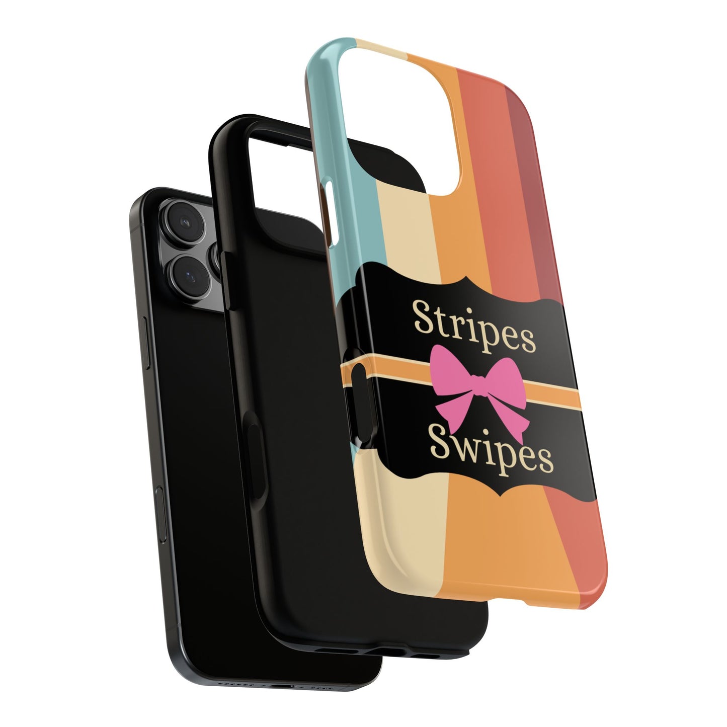 Phone Case iPhone 16/15/14 - Wall/Floor Stripes & Swipes Tough Case