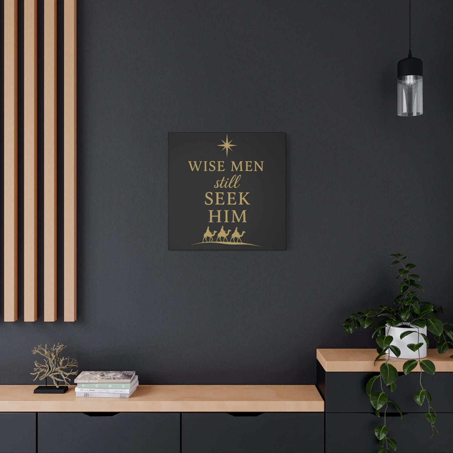 Canvas Wall Art - "Wise Men Still Seek Him" Gold Nativity Print