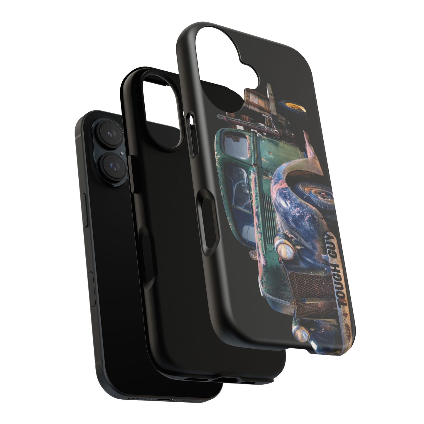 Phone Case iPhone 16/15/14 - Tough Guy Green Blue Truck Tough Case