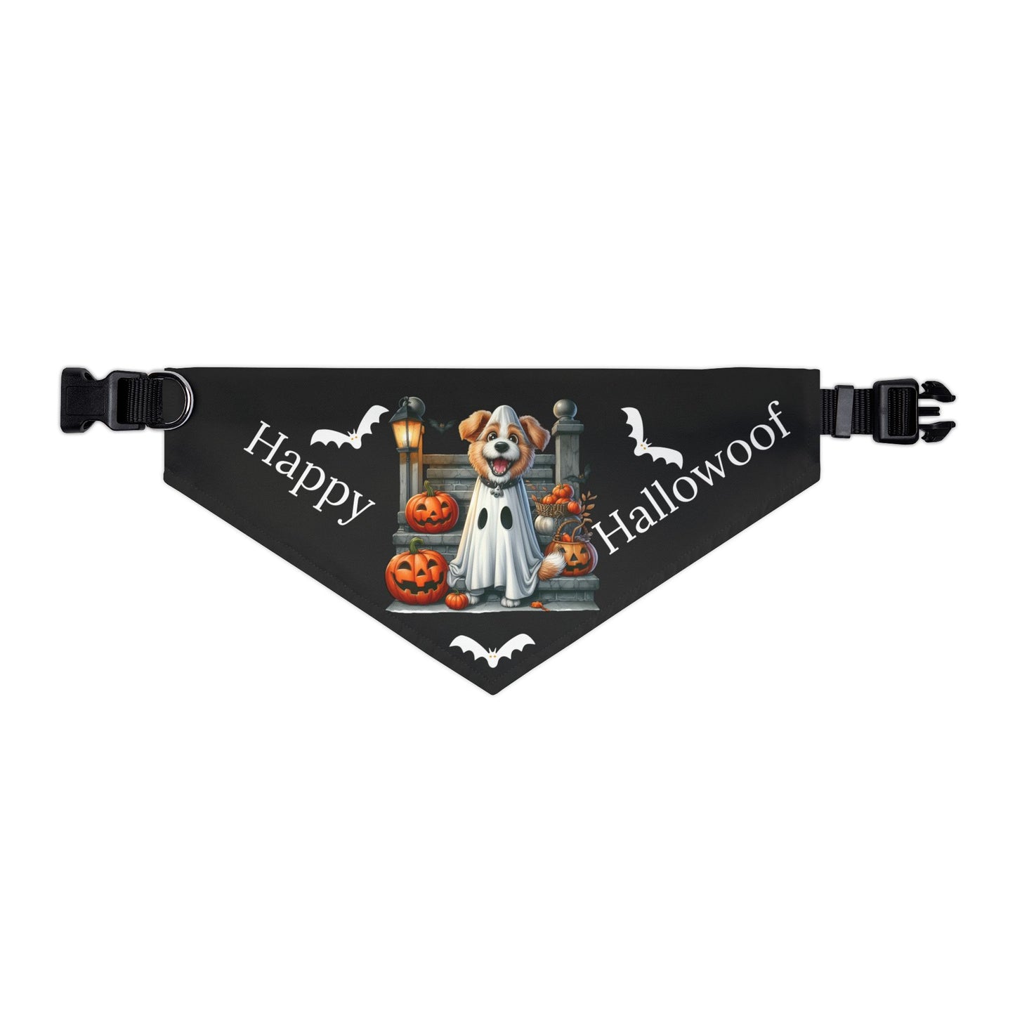 Happy "Hallowoof" - EXTRA LARGE Pet Bandana Collar BLACK 03