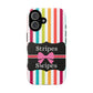 Phone Case iPhone 16/15/14 - Lollipop Stripes & Swipes Tough Case