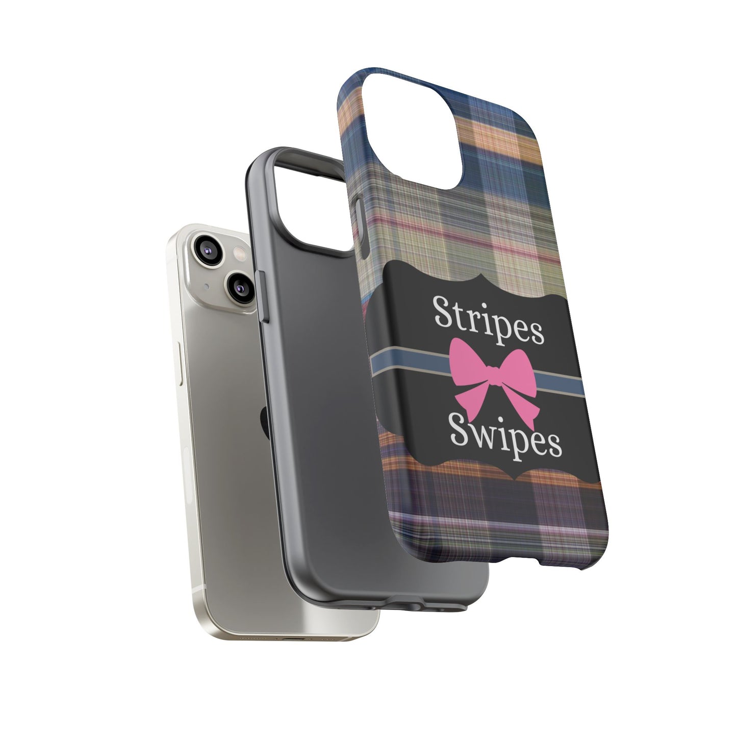 Phone Case iPhone 16/15/14 -Stripes & Swipes Tough Case