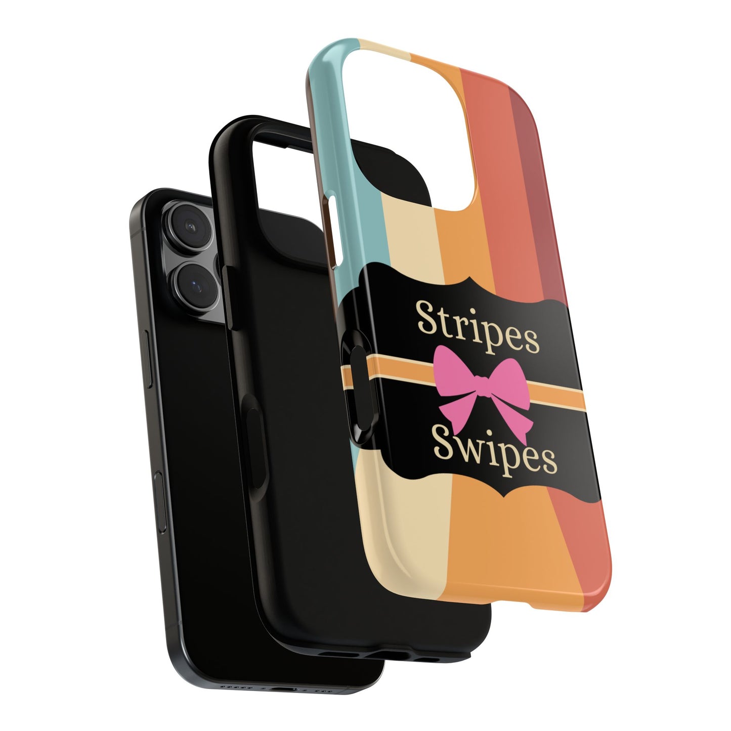 Phone Case iPhone 16/15/14 - Wall/Floor Stripes & Swipes Tough Case