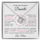 To My Daughter(s) — Beautiful Love Knot Necklace & PERSONALIZED Heartwarming Message from Mom (Only, First-Born, Second, Third, Fourth, Fifth, or Twins)
