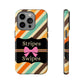 Phone Case iPhone 16/15/14 - Diagonal Retro Stripes & Swipes Tough Case
