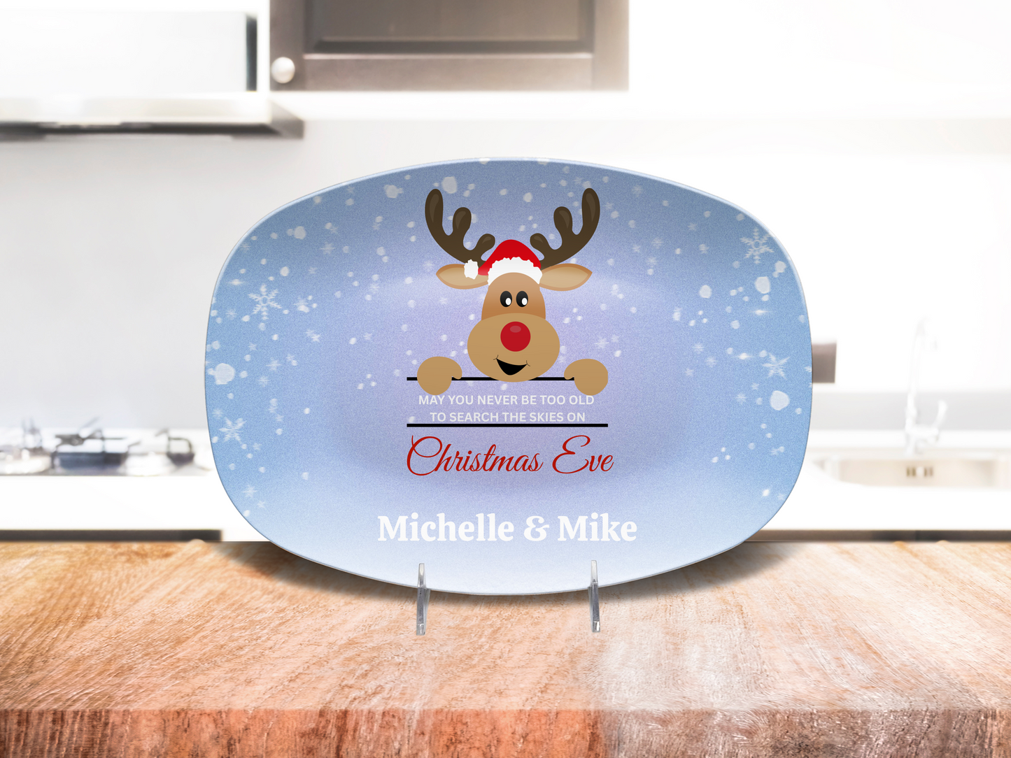 Rudolph “Search the Skies” Personalized Christmas Platter