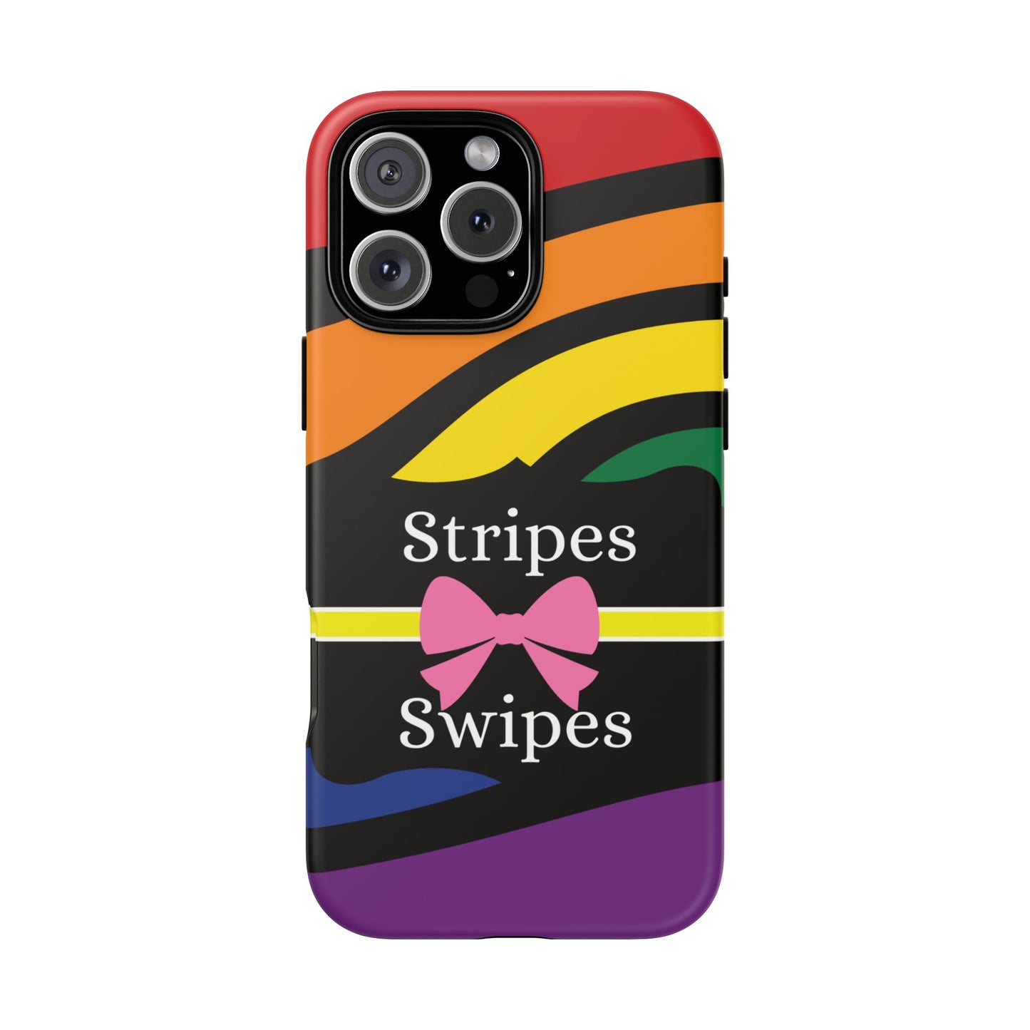 Phone Case iPhone 16/15/14 - Wavy Vivid Stripes & Swipes Tough Case