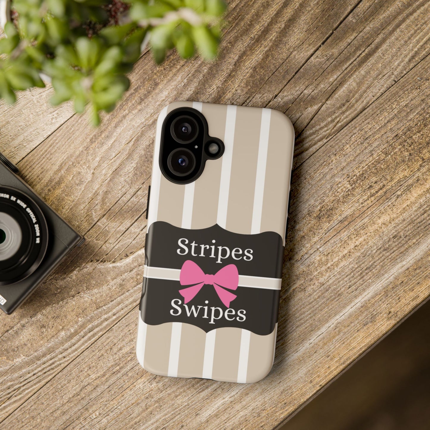 Phone Case iPhone 16/15/14 - Stripes & Swipes Tough Case