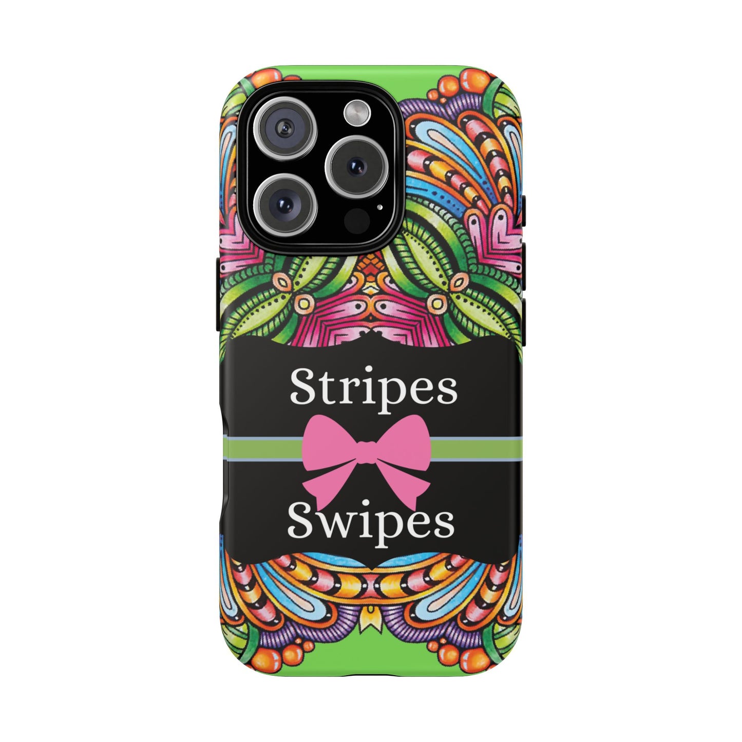 Phone Case iPhone 16/15/14 - Flower Child Stripes & Swipes Tough Case