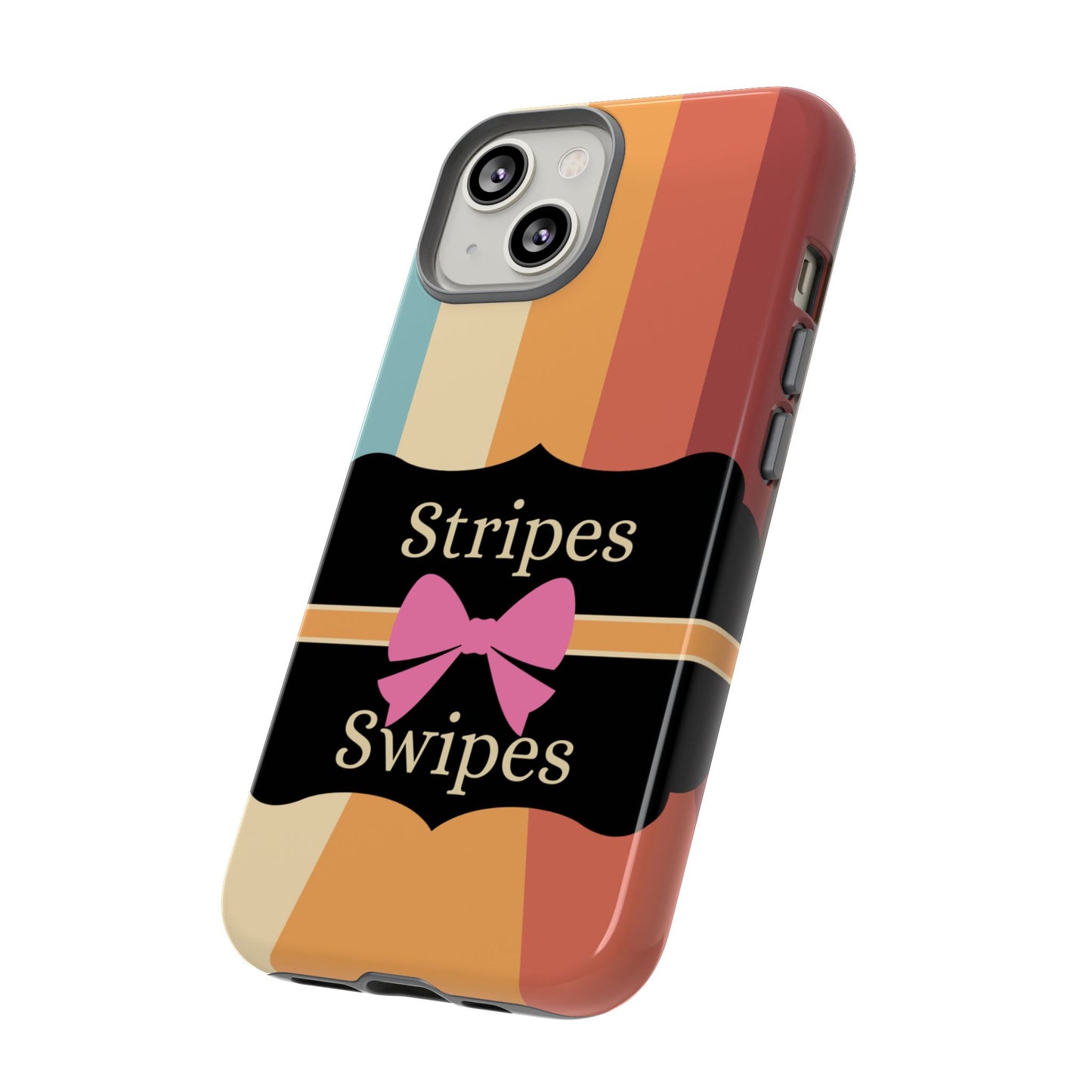 Phone Case iPhone 16/15/14 - Wall/Floor Stripes & Swipes Tough Case