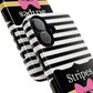 Phone Case iPhone 16/15/14 - Black/White/Yellow Stripes & Swipes Tough Case