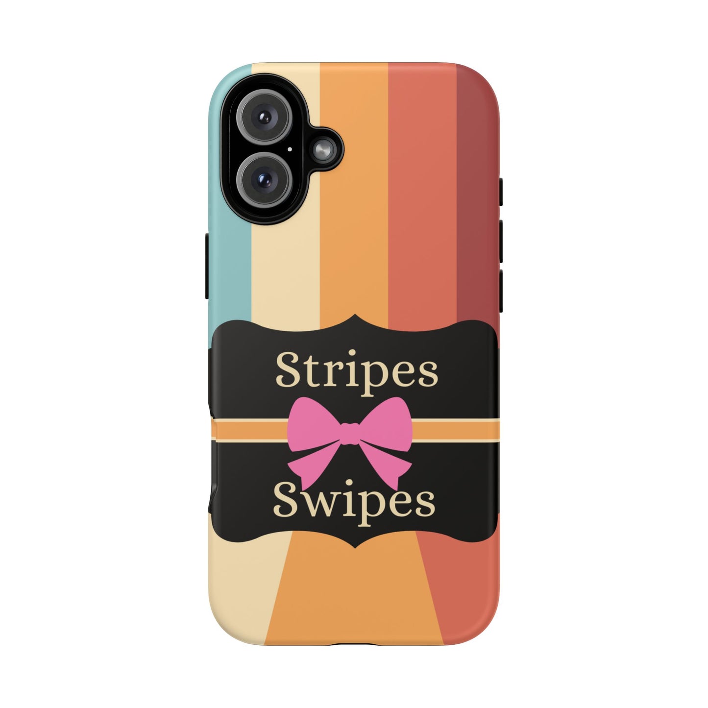 Phone Case iPhone 16/15/14 - Wall/Floor Stripes & Swipes Tough Case