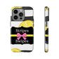 Phone Case iPhone 16/15/14 - Lemony Stripes & Swipes Tough Case