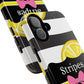 Phone Case iPhone 16/15/14 - Lemony Stripes & Swipes Tough Case