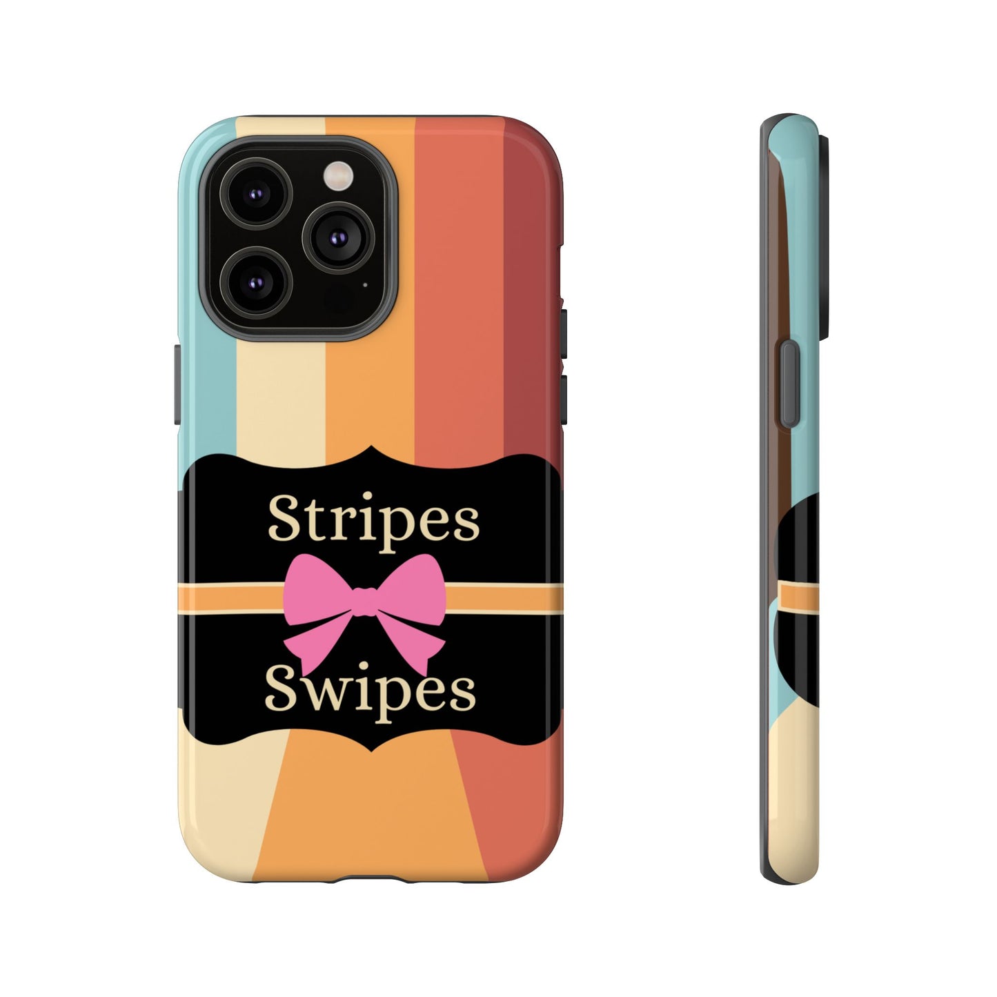 Phone Case iPhone 16/15/14 - Wall/Floor Stripes & Swipes Tough Case