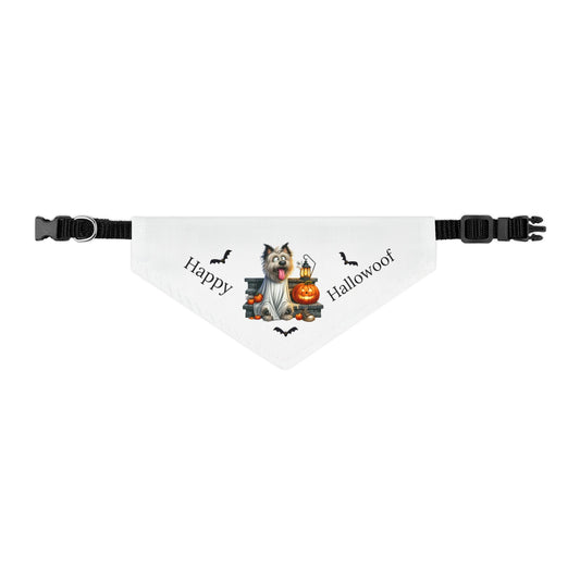 Happy "Hallowoof" - SMALL Pet Bandana Collar WHITE 02