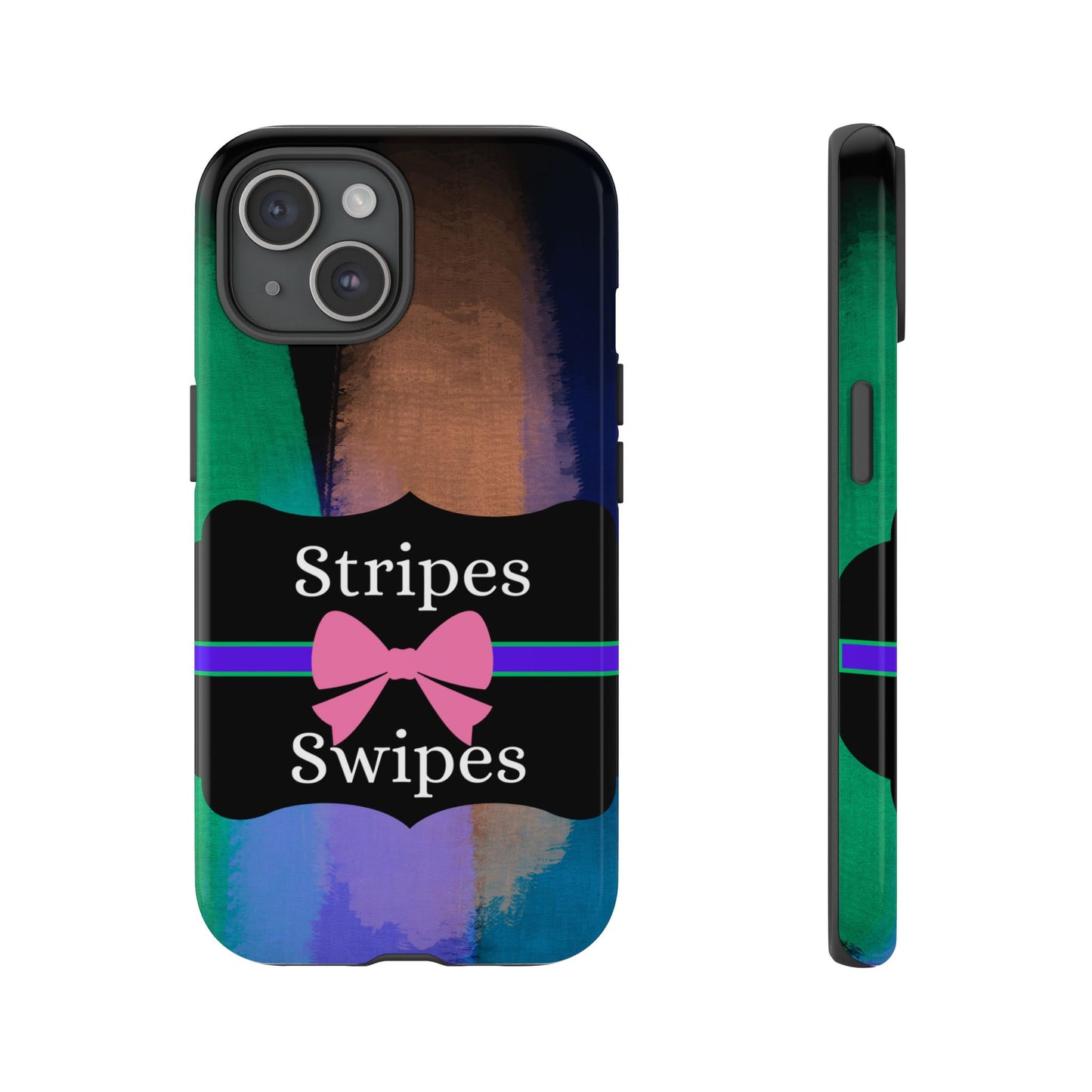 Phone Case iPhone 16/15/14 - Brushed Stripes & Swipes Tough Case