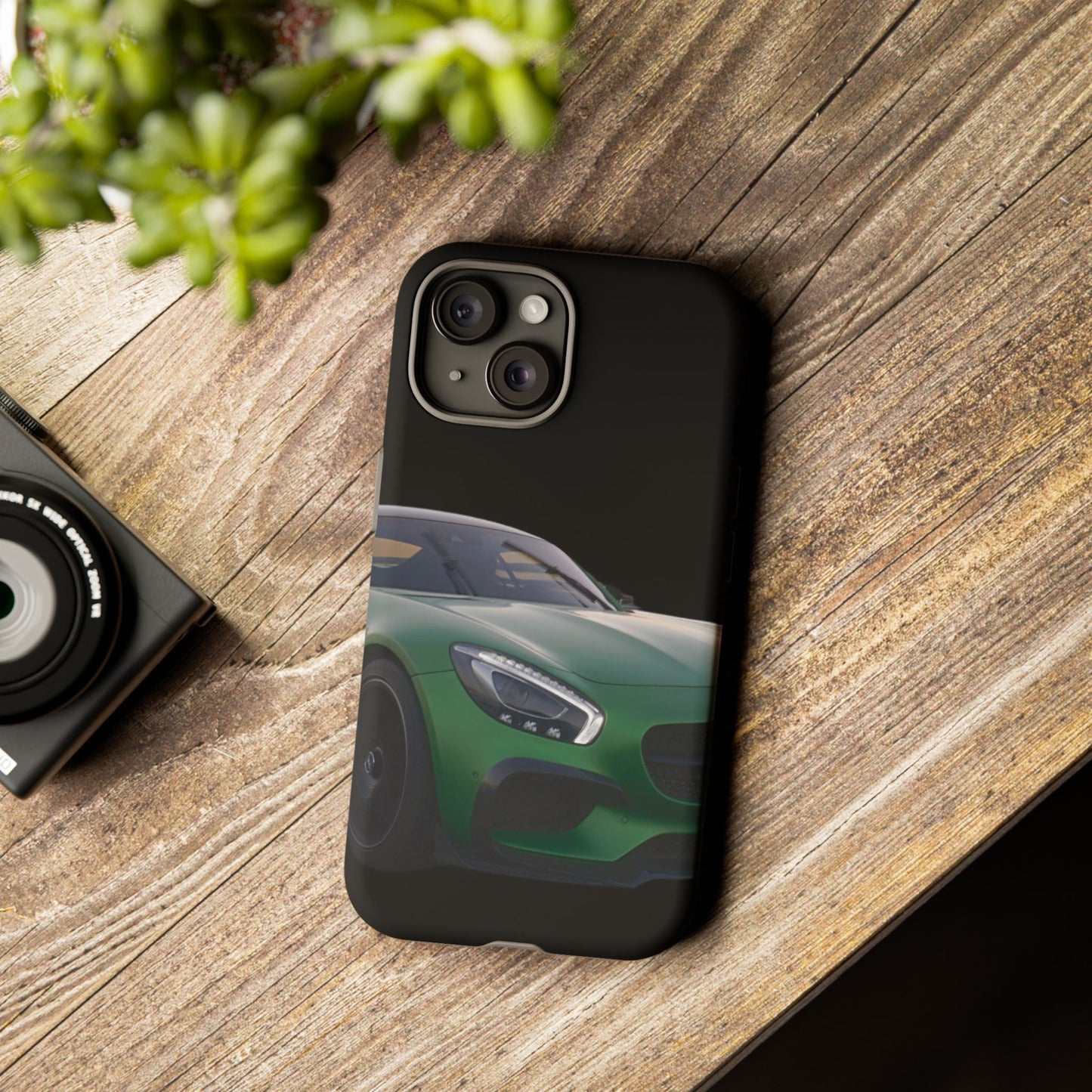 Phone Case iPhone 16/15/14 - Green Luxury Car Tough Case