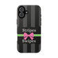 Phone Case iPhone 16/15/14 - Gray/Pink Stripes & Swipes Tough Case