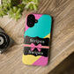Phone Case iPhone 16/15/14 - Cotton Candy Stripes & Swipes Tough Case