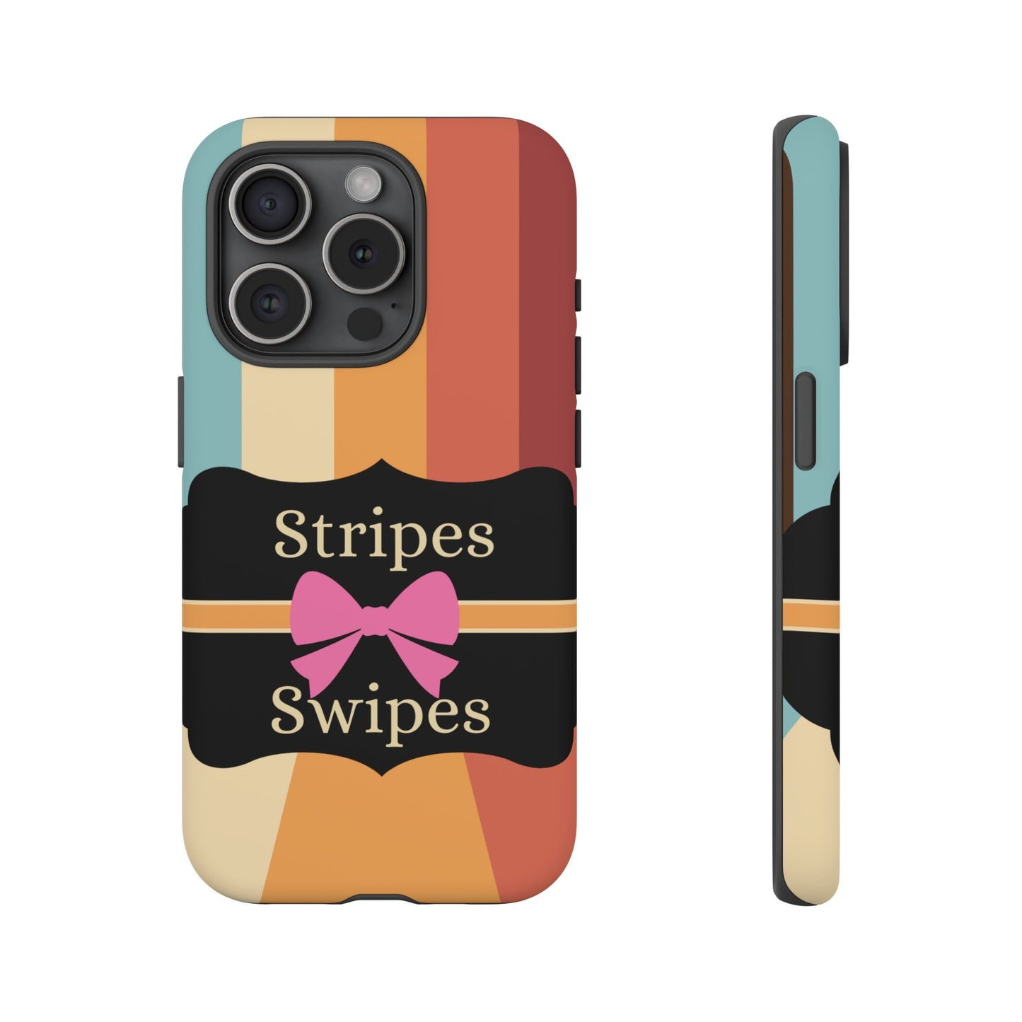 Phone Case iPhone 16/15/14 - Wall/Floor Stripes & Swipes Tough Case