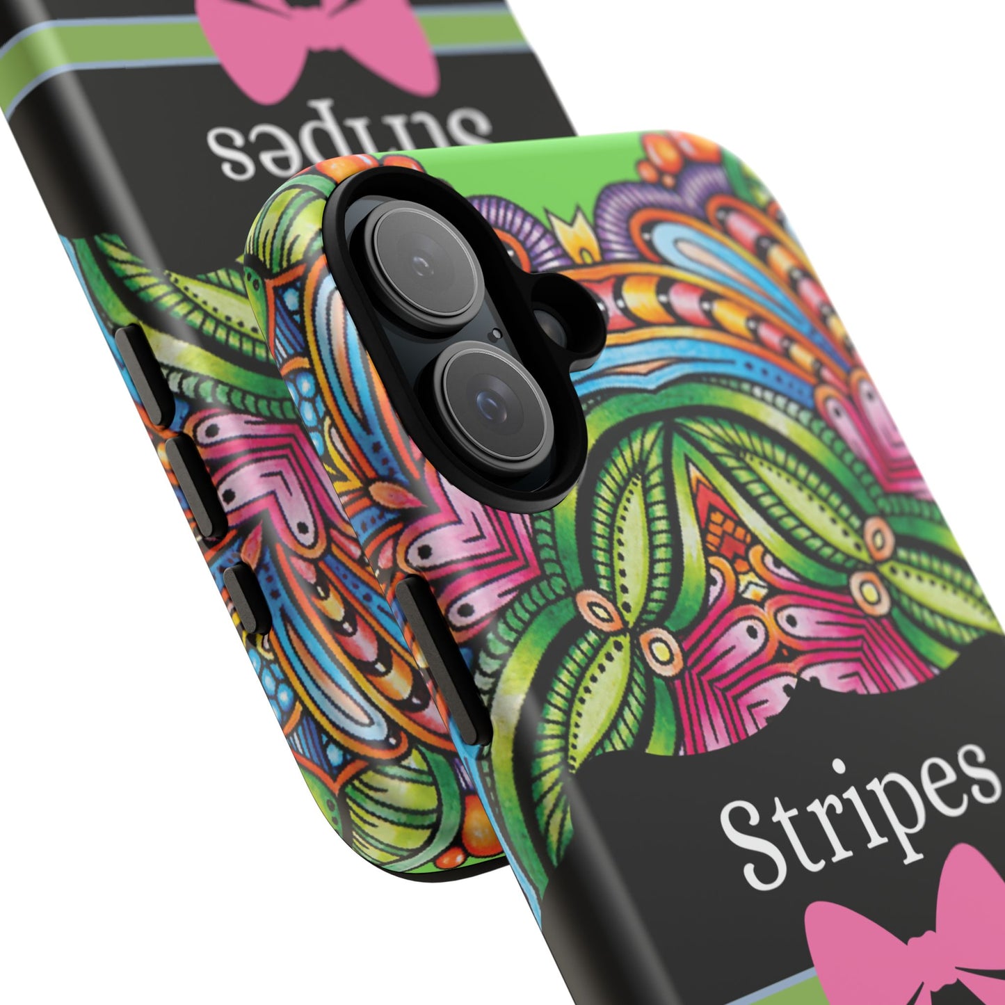 Phone Case iPhone 16/15/14 - Flower Child Stripes & Swipes Tough Case