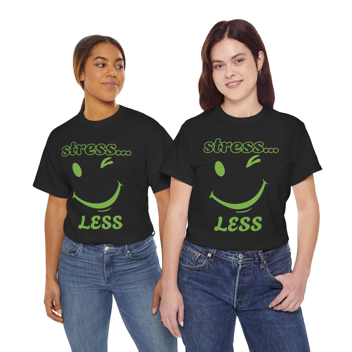 Graphic Tee - Winking Smiley Face 'Stress Less' Design