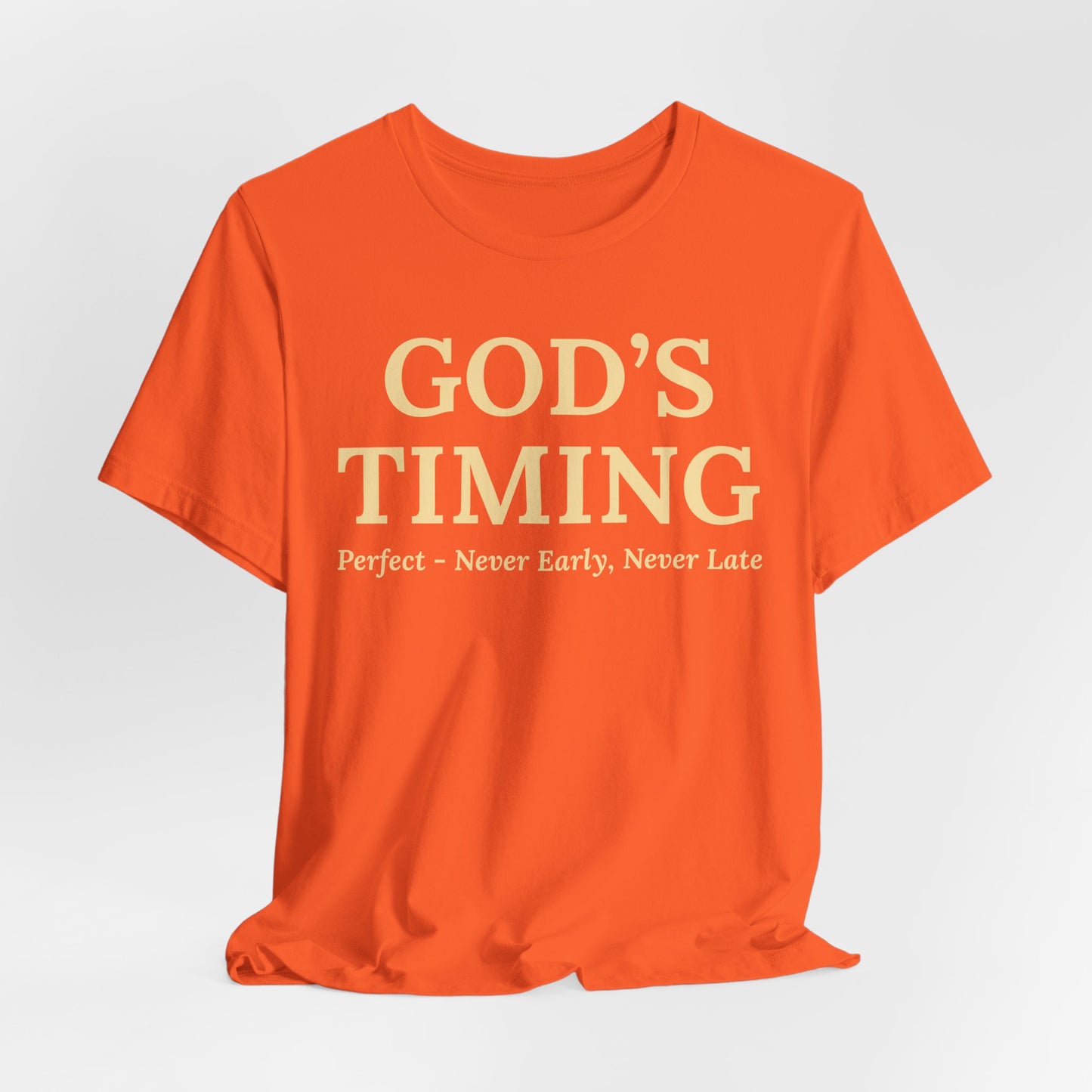 God’s Timing T‑Shirt — Inspirational Faith Tee