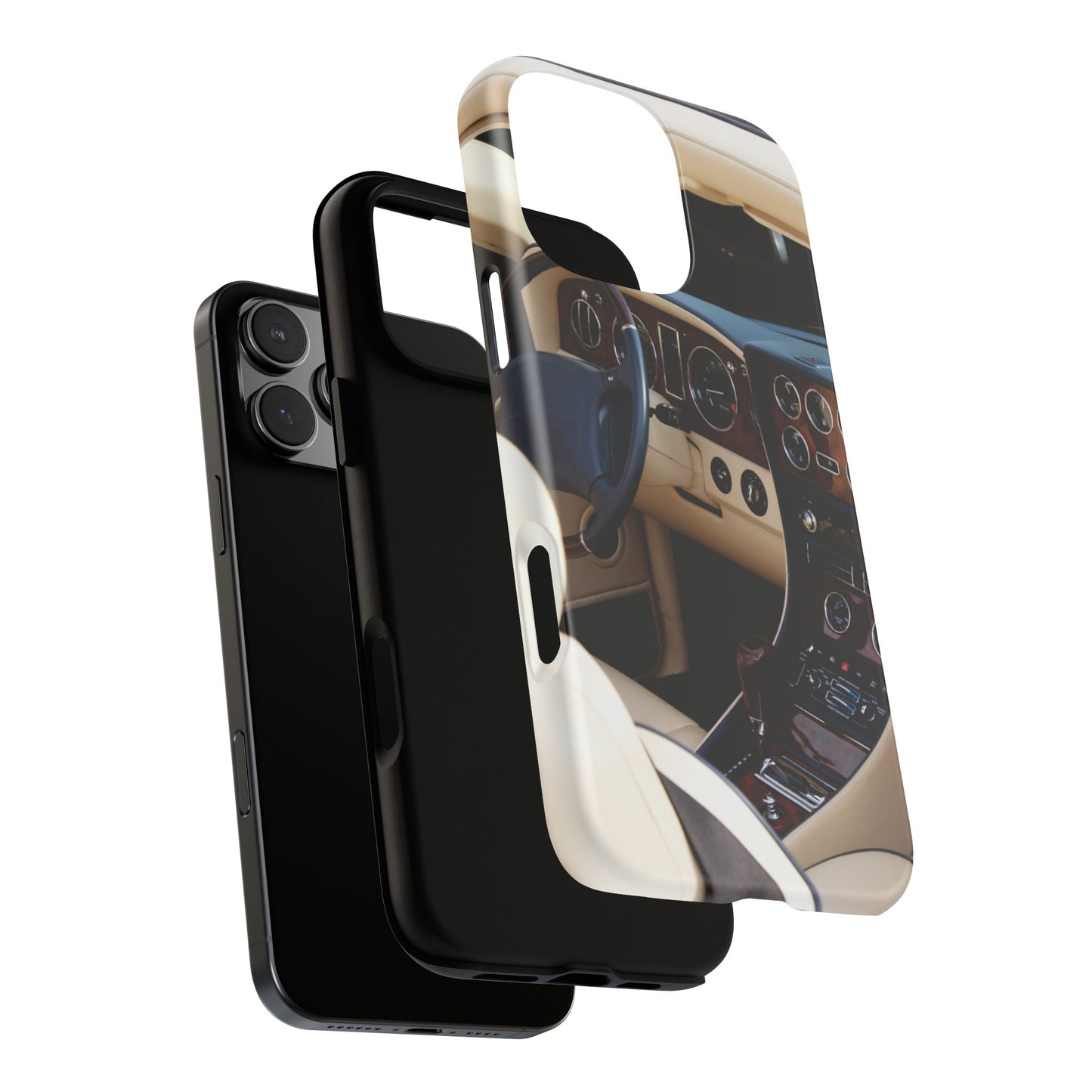 Phone Case iPhone 16/15/14 - Luxury Car Interior Tough Case