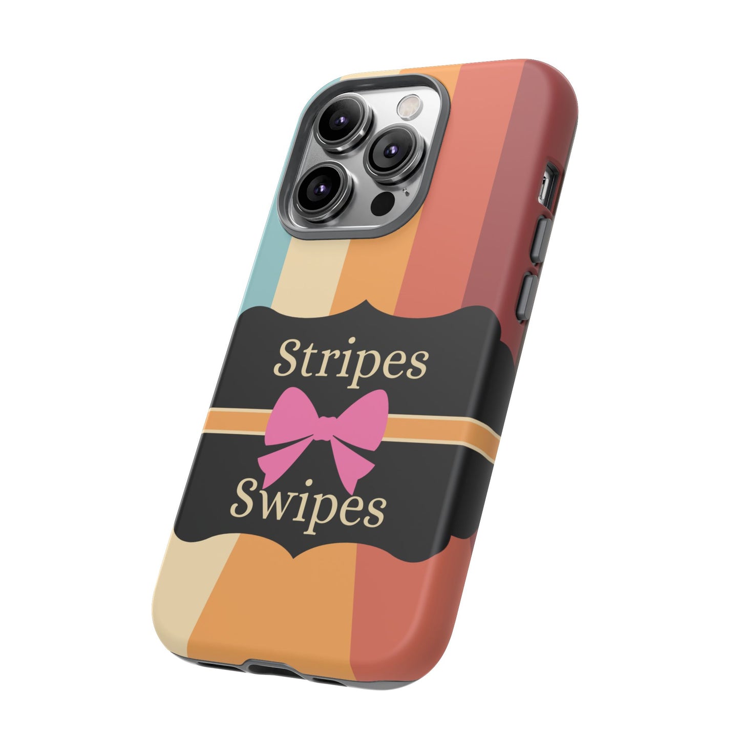 Phone Case iPhone 16/15/14 - Wall/Floor Stripes & Swipes Tough Case