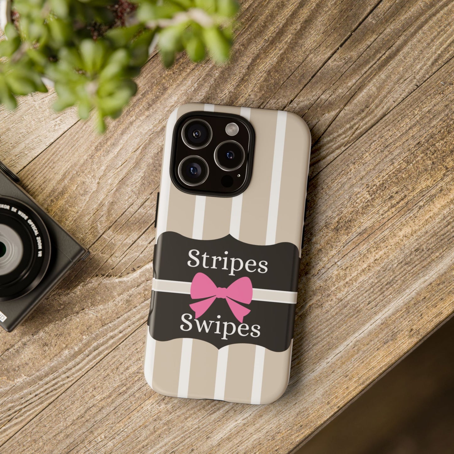 Phone Case iPhone 16/15/14 - Stripes & Swipes Tough Case