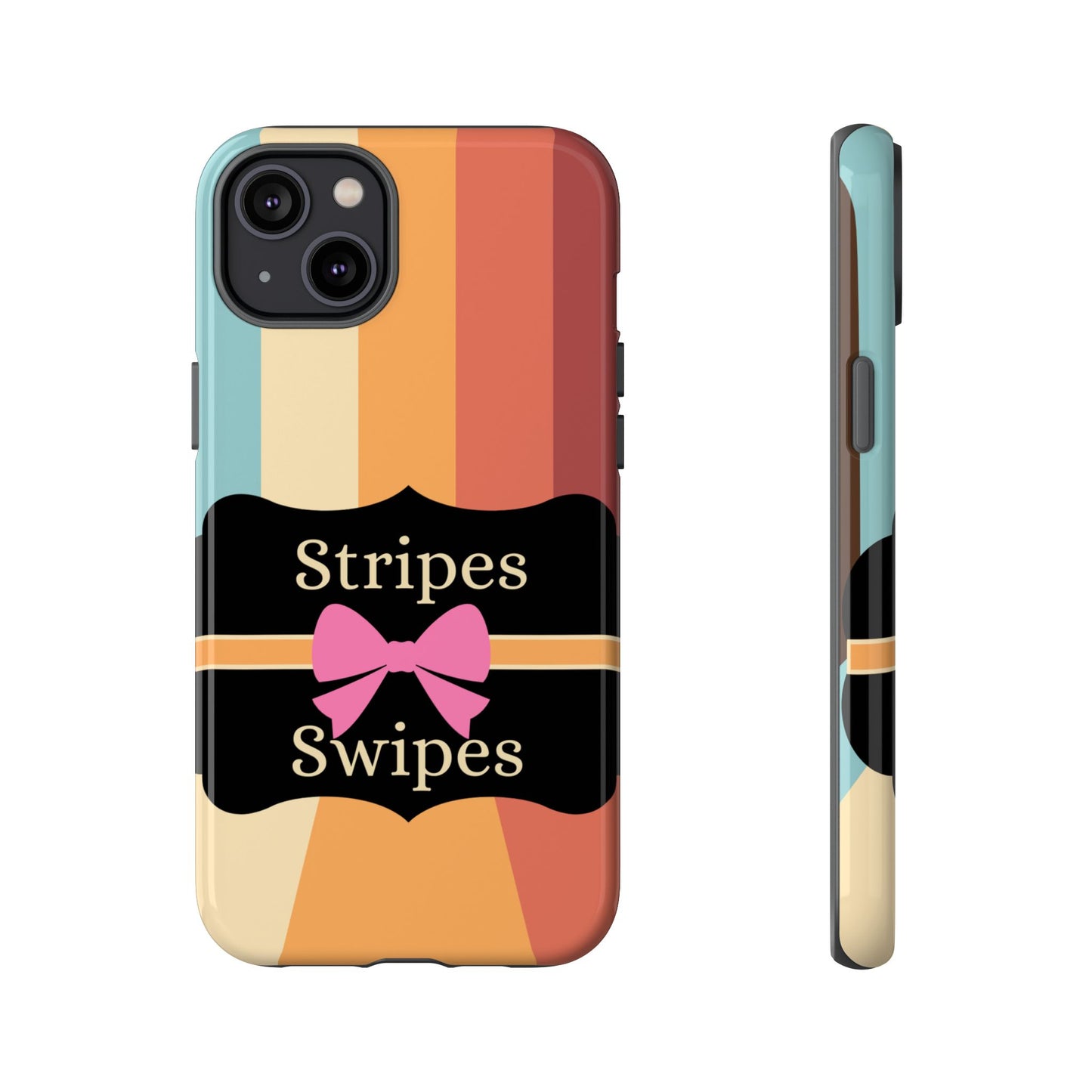 Phone Case iPhone 16/15/14 - Wall/Floor Stripes & Swipes Tough Case