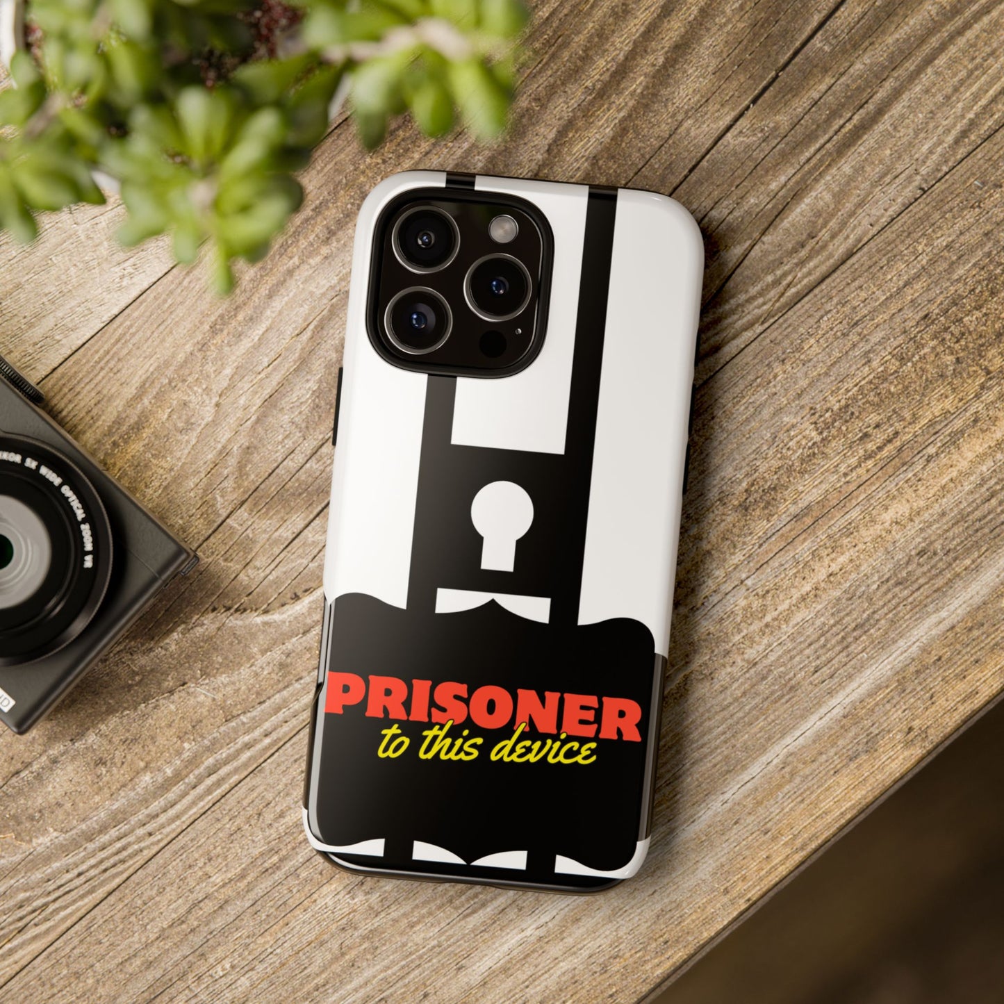 Phone Case iPhone 16/15/14 - Funny Prisoner to this Device Tough Case