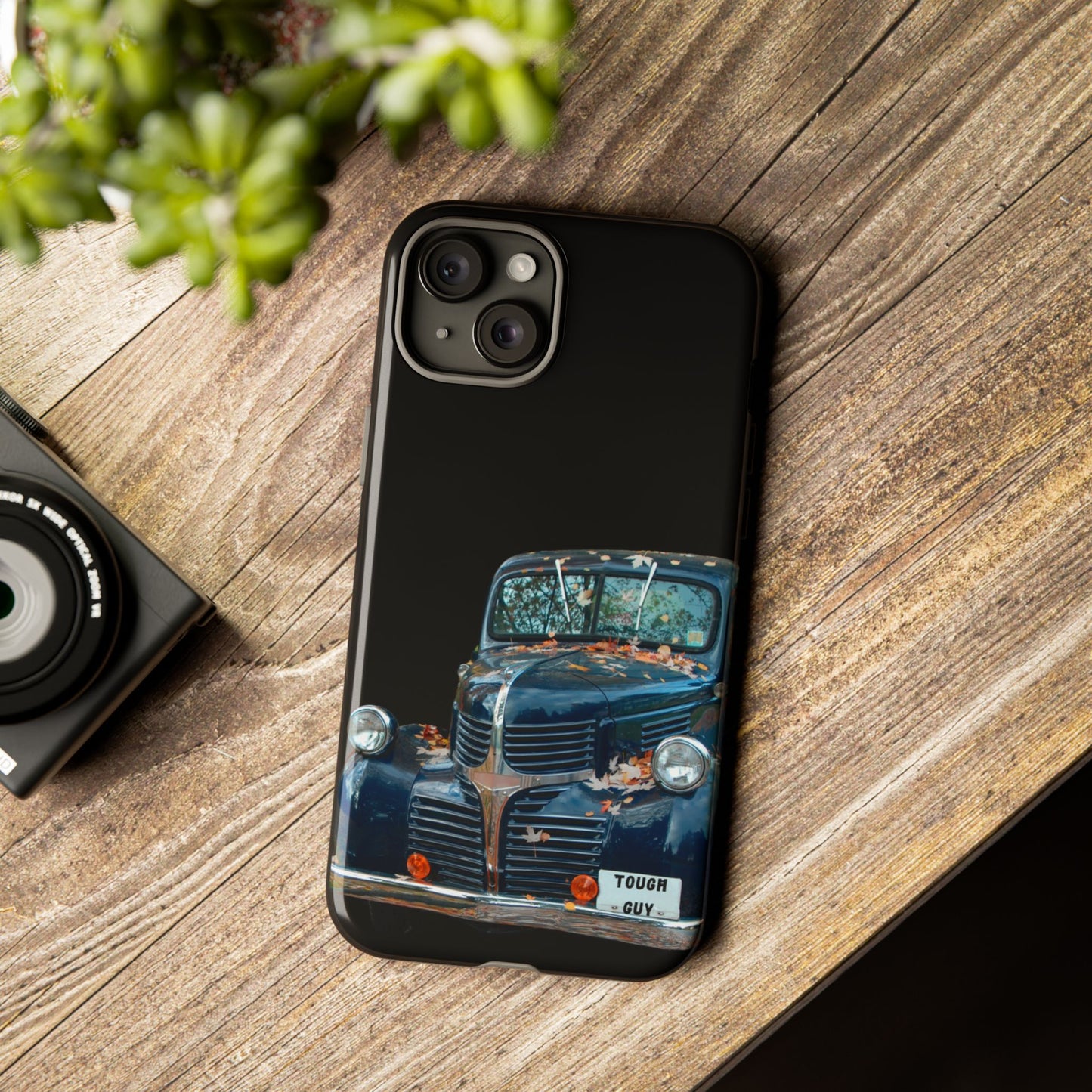 Phone Case iPhone 16/15/14 - Vintage Black Truck Tough Guy Tough Case