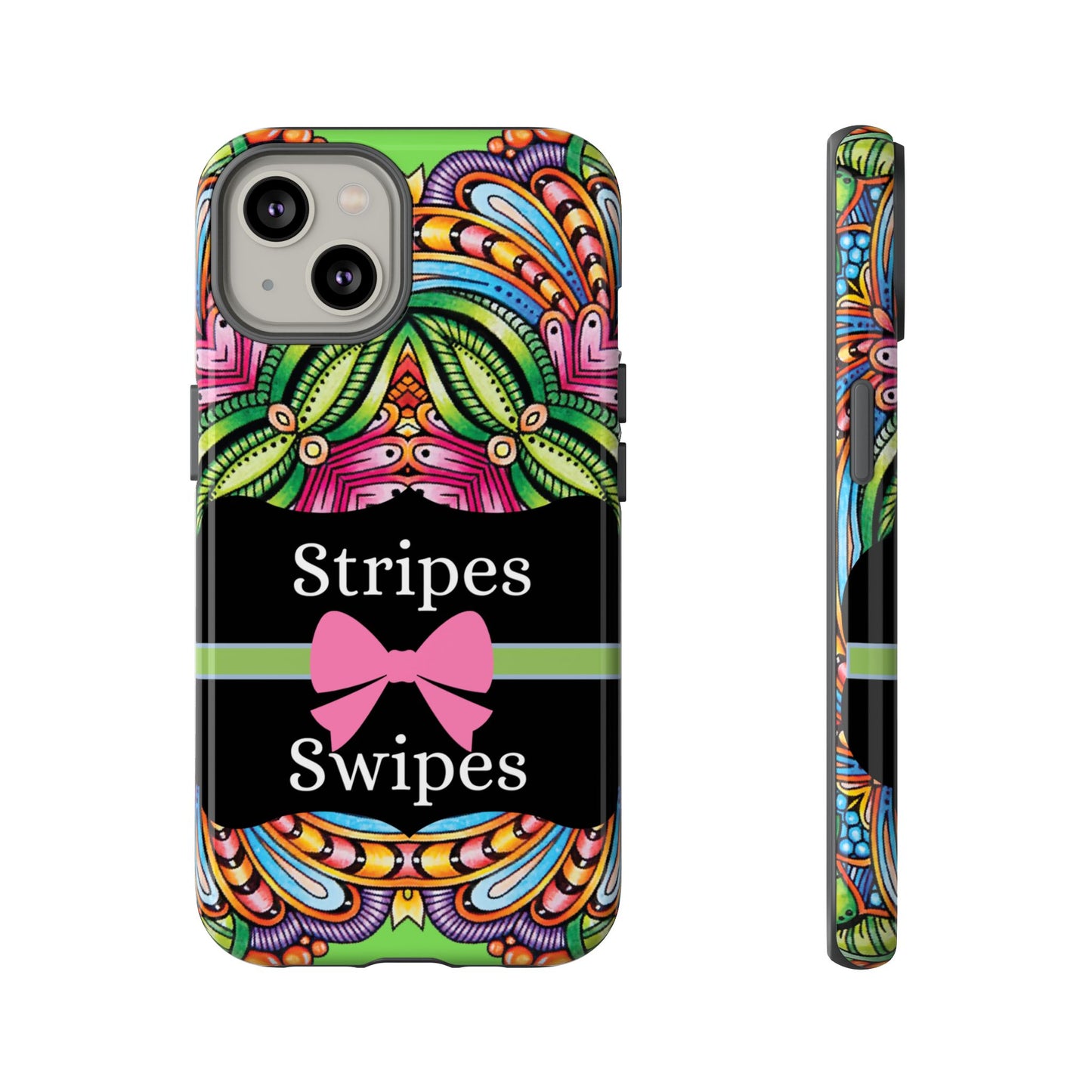 Phone Case iPhone 16/15/14 - Flower Child Stripes & Swipes Tough Case