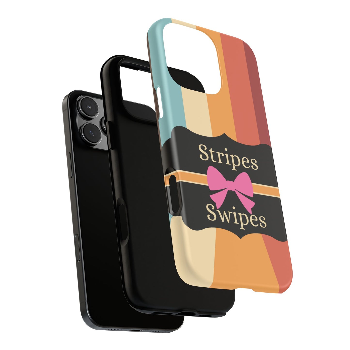 Phone Case iPhone 16/15/14 - Wall/Floor Stripes & Swipes Tough Case