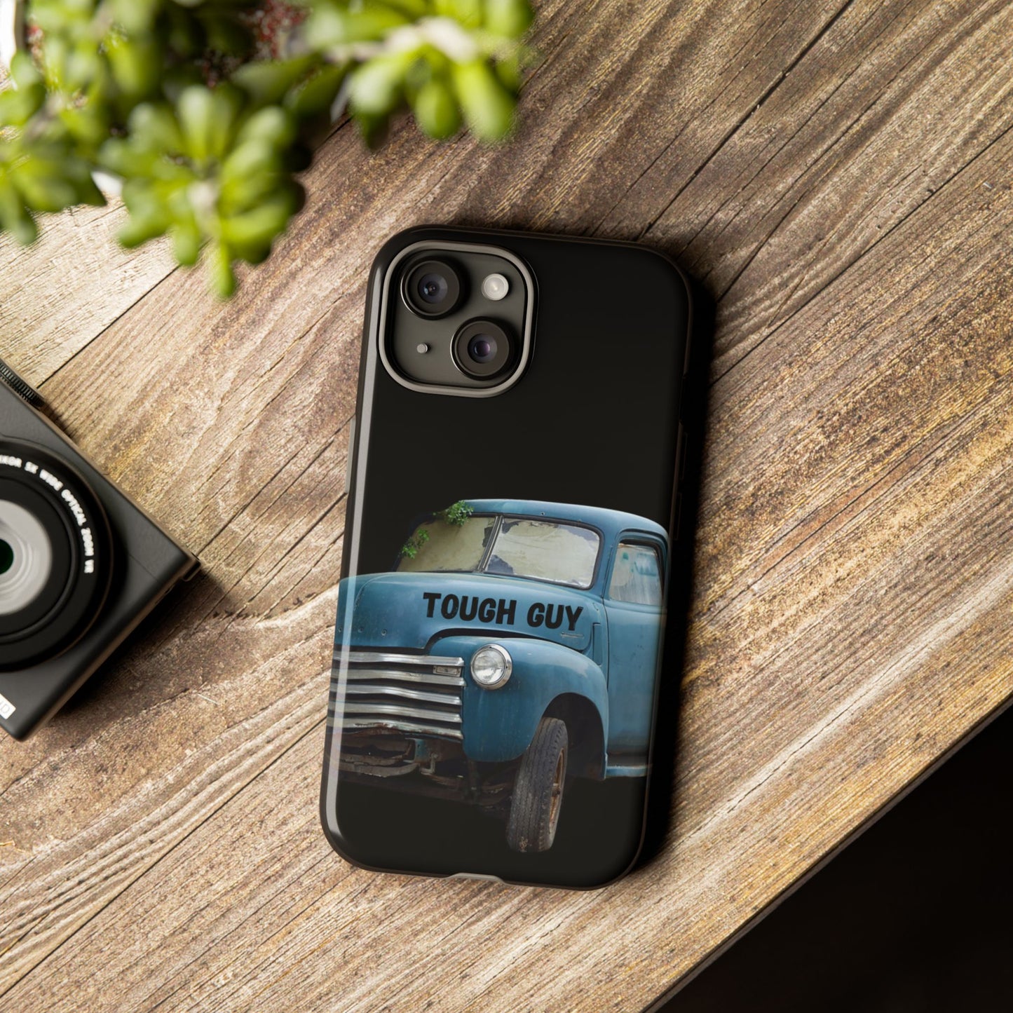 Phone Case iPhone 16/15/14 - Old Blue Truck Tough Guy Tough Case