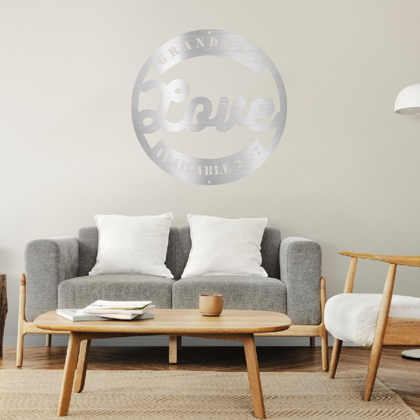 Grandpa's Love Available 24/7 - Steel Wall Decor
