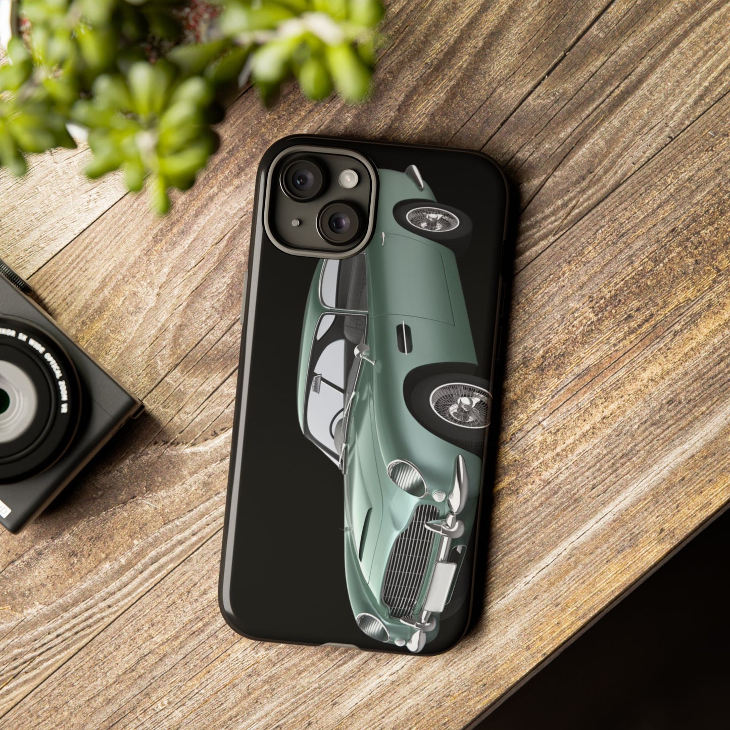 Phone Case iPhone 16/15/14 - Vintage Green Car Tough Case