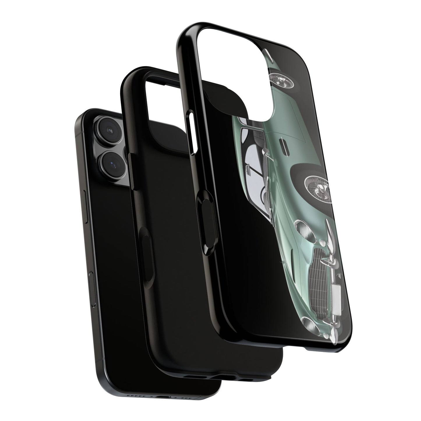 Phone Case iPhone 16/15/14 - Vintage Green Car Tough Case