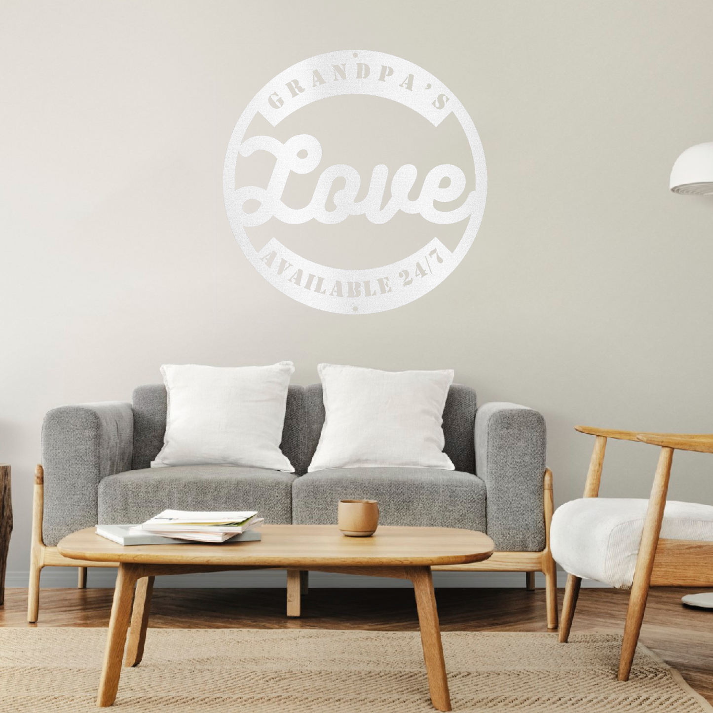 Grandpa's Love Available 24/7 - Steel Wall Decor