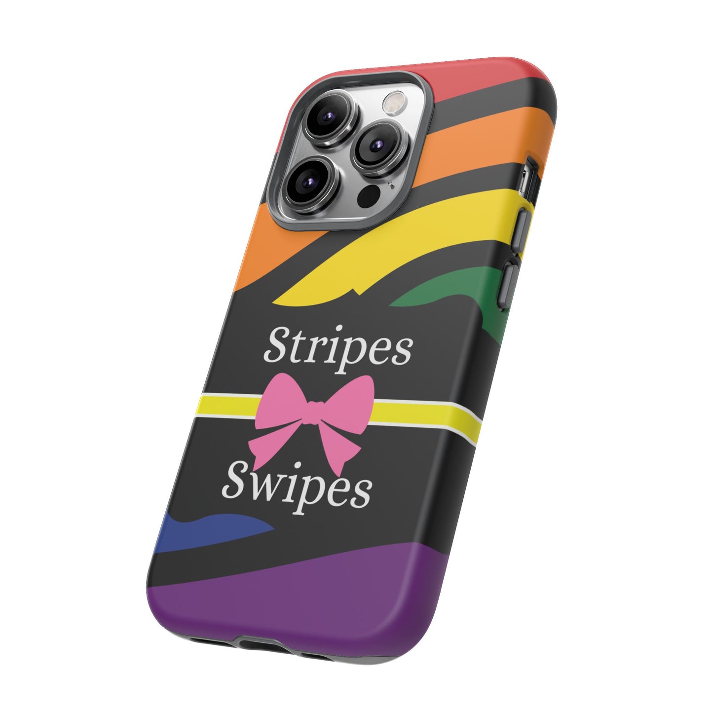 Phone Case iPhone 16/15/14 - Wavy Vivid Stripes & Swipes Tough Case