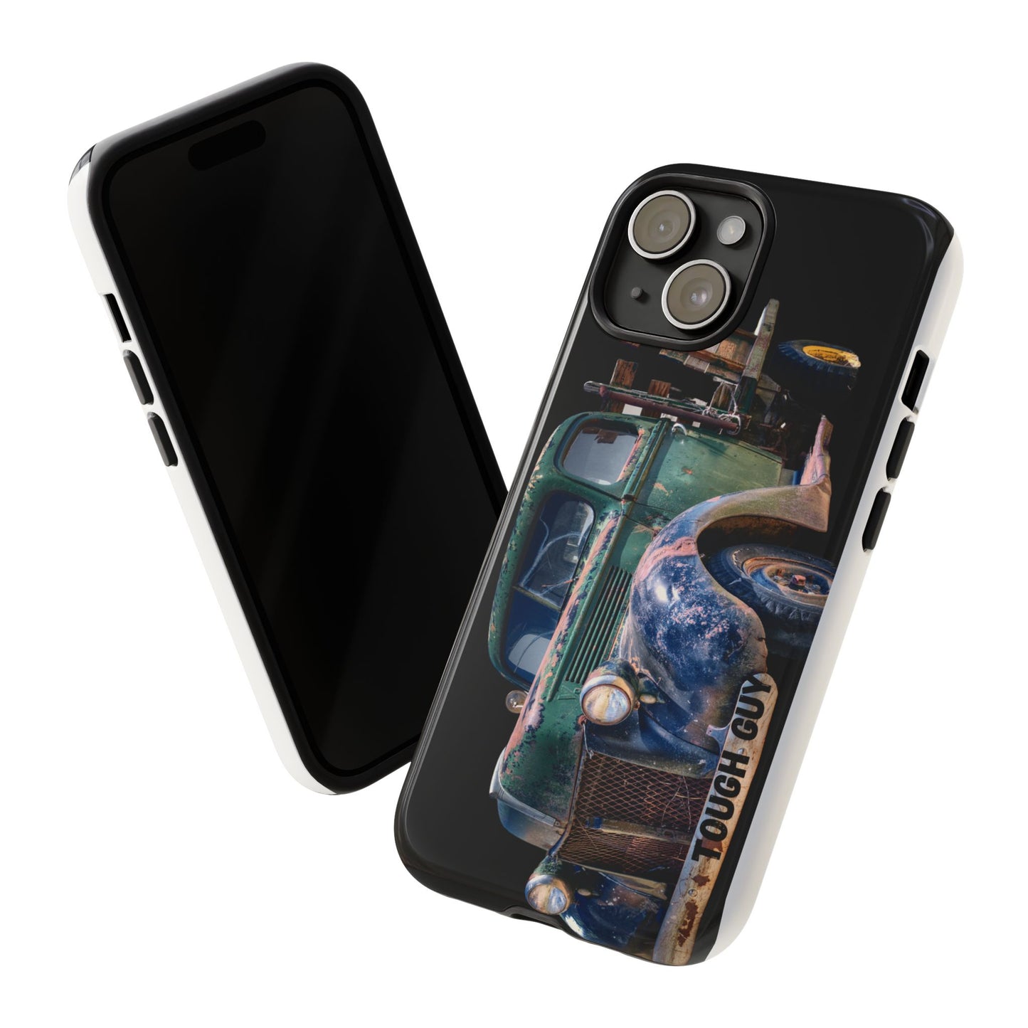 Phone Case iPhone 16/15/14 - Tough Guy Green Blue Truck Tough Case