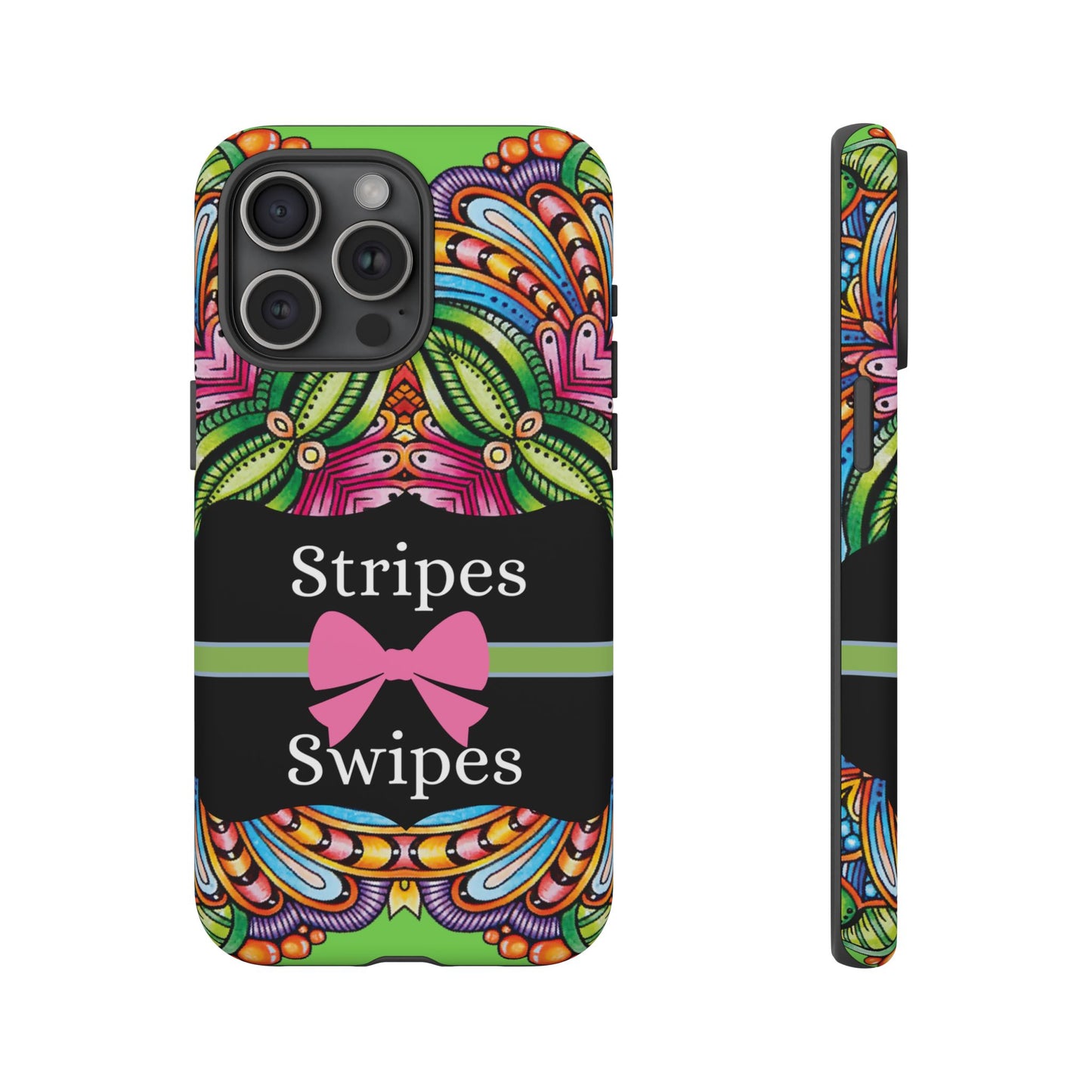 Phone Case iPhone 16/15/14 - Flower Child Stripes & Swipes Tough Case