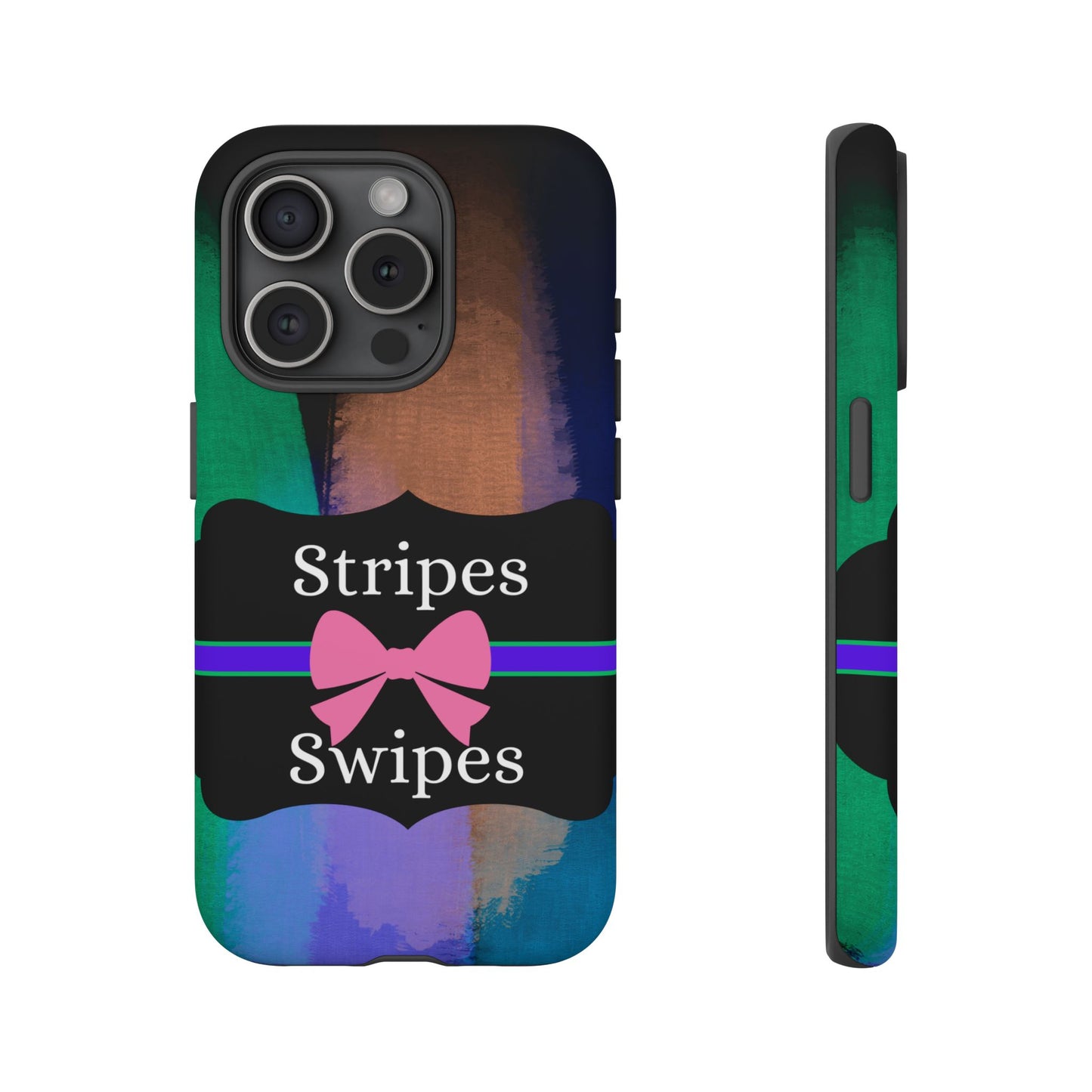 Phone Case iPhone 16/15/14 - Brushed Stripes & Swipes Tough Case